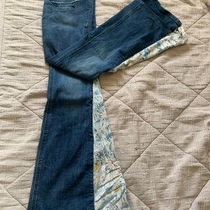 rock&roll bell bottoms done by small business,floral sides,Used but no damage